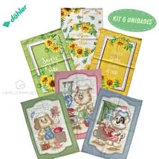 Kit 6 Panos de Prato Atoalhado Dohler, 45x65cm, Guardanapo/Copa, Estampados, 100% Algodão, Promoção.