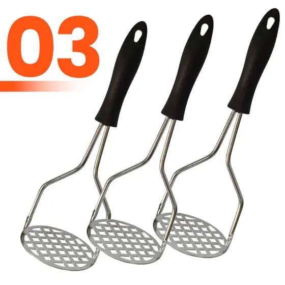 Amassador 03 Unidades Espremedor de Batata Inox Manual Funcional