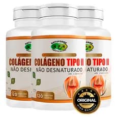 Kit 03 Colágeno Tipo 2 Puro 360 Cáps Registrado ANVISA Não Hidrolisado Joelho Alívio Articulações