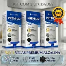 KIT 03 Velas Filtro De Barro Tripla Ação PREMIUM ALCALINA Para Todos Os Filtros