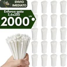 Kit 2000 Abraçadeira Nylon Branca Enforca Gato 3,6X250MM Presilha Organiza Resistencia Durabilidade