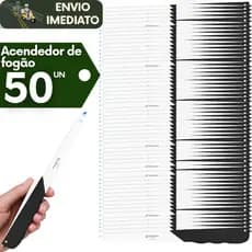 Kit 50 Acendedor de Fogão Isqueiro Faísca Premium Multi Disparos Cozinha e Restaurantes Bares
