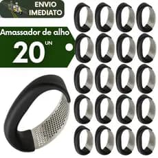 Kit 20 Triturador de Alho Aço Inox Manual Espremedor Amassador Legumes Profissional Resistente