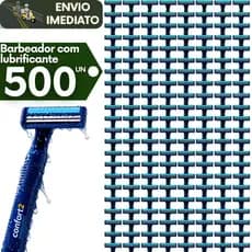Kit 500 Prestobarba Barbear 2 Lâminas Descartável Aparelho de Barbeador com Fita Lubrificante