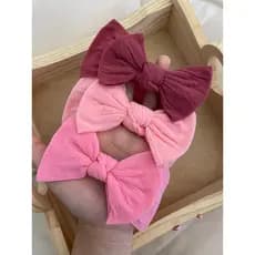 kit 3 Laços Turbante Bebê menina luxo , molinho, não machuca a cabecinha, enxoval,do Rn ao 8 meses ,meia de seda premium