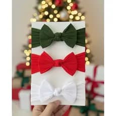 Kit Laço Natalino, Kit Laço Natal,Laço de Natal Infantil, Laço Bebê Natal , Laço turbante Infantil Natalino