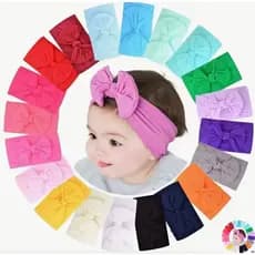 kit 3 laços tiara turbante ,não aperta,meia de seda ,do Rn aos 8 meses.