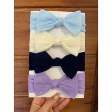 kit 4 Laços Turbante Bebê rn menina luxo , molinho , não machuca a cabecinha, enxoval maternidade