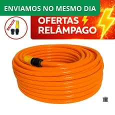 Mangueira de Jardim Siliconada Metros Laranja Kit Completo Reforçada