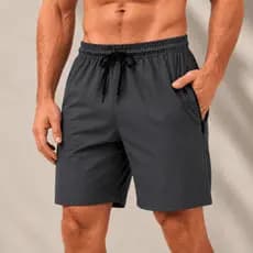 Bermuda Fitness Tactel com Elastano Masculina Shorts Secagem Rápida Bolso Zíper Treino Academia
