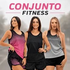 Conjunto Fitness Feminino Regata e Shorts Academia Treino Corrida Secagem Rapida Confortável Leve
