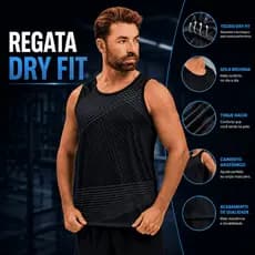 Regata Masculina Academia Dry Fitness Corrida Musculação Treino Antiodor