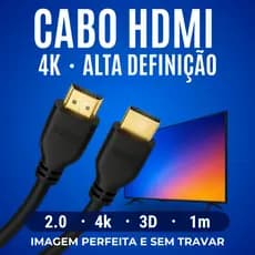 Cabo HDMI 2.0 4K 1m 2m 3m 18Gbps Ultra HD Alta Velocidade PS5 Xbox TV Monitor PC Blindado