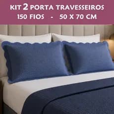 Kit 2 Capas Porta Travesseiro Ultrassônico 150 Fios 50x70 Alta Qualidade | Corttex