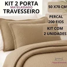Kit 2 Porta Travesseiro JUMA 200 Fios com Debrum Macio Alta Qualidade