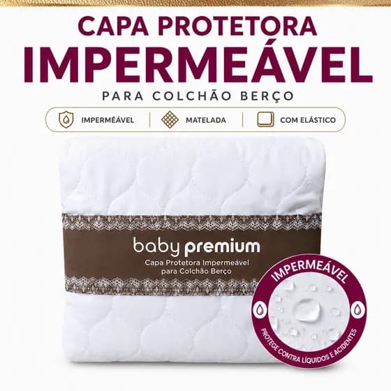 Capa Protetora Impermeável Colchão Berço Com Elástico 70x130x15
