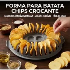 Forma Para Chips de Batata Micro-ondas Sem Óleo Antiaderente Inox