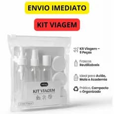 Kit De Frascos Para Viagem 9 Peças Mala De Mão Bordo Academia Higiene