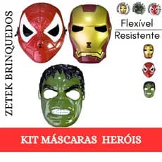 Kit Máscaras Brinquedo Personagem Super Herói Cosplay Infantil Alta Qualidade Festa Aniversário