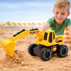 Escavadeira de Brinquedo Infantil com Fricção | Luzes e Sons Divertidos | Pá Móvel Realista +3 Anos