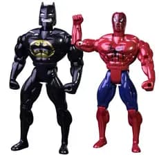 Kit 2 Bonecos Personagem Super Herói Brinquedo Articulável Menino 30cm Solapa Dia Das Crianças Brincar Presente