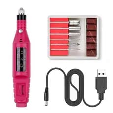 Kit de Lixadeira de Unhas Elétrica com Broca e Motor Bivolt para Manicure e Pedicure SW