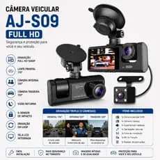 Câmera Veicular Full HD Tela LCD Gravador DVR Carro