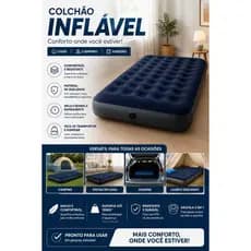 Colchão Inflável solteiro/casal - Compacto e Confortável -  Acampar