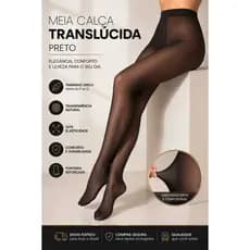 Meia-Calça Térmica Forrada(220G) Peluciada Translúcida de Lã Feminina Super Elástica Slim