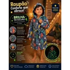 Roupão Infantil de Microfibra Unissex – Brilha no Escuro , Secagem Rápida e Toque Suave