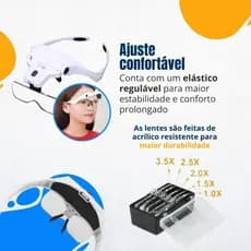 Lupa de Cabeça Profissional para Eletrônica | 5 Lentes