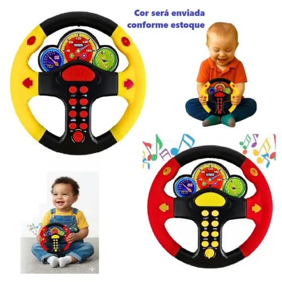 Volante de Brinquedo Educativo para Bebê | Musical, com Luz