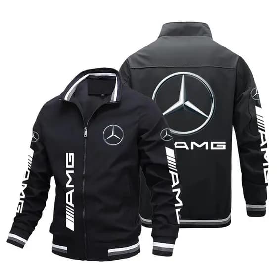 2025 novo estilo masculino legal jaqueta motocicleta ciclismo camisa Benz impresso vôo terno outono jaqueta