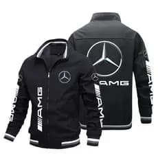 2025 novo estilo masculino legal jaqueta motocicleta ciclismo camisa Benz impresso vôo terno outono jaqueta
