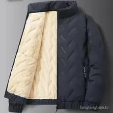 Novo Casaco De Inverno Masculino , Lã Grossa , Quente , Cor Sólida , Gola Alta De Tamanho Grande .