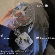 Avançado Prata Amor Carregador Caso Cabo Enrolador Clipe Kit Compatível Para iPhone 18/20W Carregadores Capa Fio De Dado