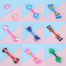 5 Pçs/set Ponto Dos Desenhos Animados Boneca Silicone Fone De Ouvido Cabo Enrolador Hub Dados Organizador Menina Gravata