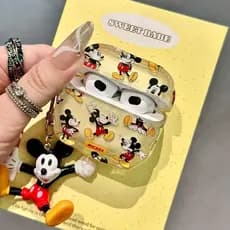 Bonito Dos Desenhos Animados Mickey Caso Para Airpods Pro2 Pro3 4 3 2 1 Sem Fio Bluetooth Fone De Ouvido Pro3 Com Chavei