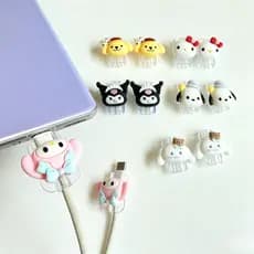 2 Pçs/set Bonito Dos Desenhos Animados Cabo Manga Protetor Capa Anti-Quebra Enrolador De Fio Compatível Para iPhone 18W