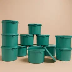 kit potes redondos 1L com 12 Peças