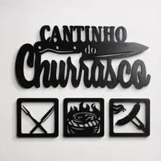 placa mdf cantinho do churrasco 1 unidade