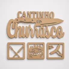 placa decorativa churrasco 60 cm