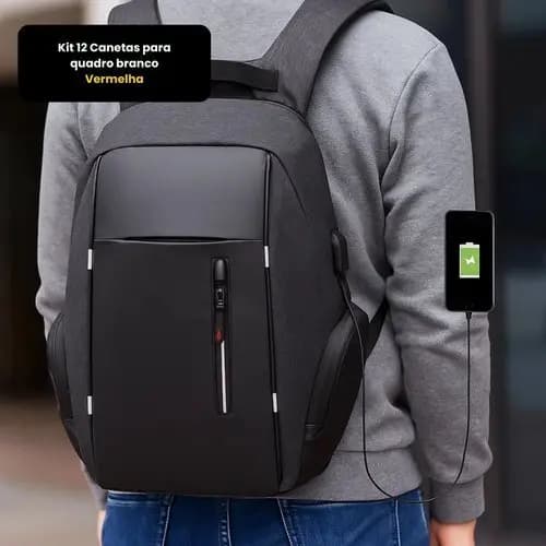 Mochila Notebook Entrada Usb Viagem Trabalho Escolar Moderna Funcional Sortida