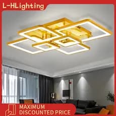 LED sala de estar quarto luz decorativa dourada luz de teto baixa fonte de luz substituível