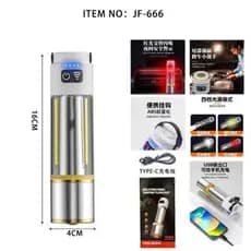 Lanterna Portátil Powerbank LED Acampamento Brilhante Recarregável Prova d'água