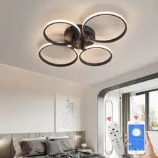 Luminárias de teto LED Branco/Preto para Sala de Estar e Quarto, decoração de casa, lustres modernos, luminária de teto