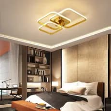 Lâmpada de teto LED moderna para decoração de cozinha de quarto de cama L50*W36cm Luminárias de teto douradas AC110-240V