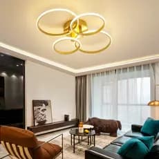 Lâmpadas de teto LED de ouro de Comprimento 66*largura 52cm.decoração home moderna da iluminação, Luminárias reguláveis