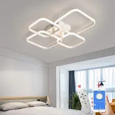 3. Luzes de teto LED modernas de cor clara para sala de cama de estar Cozinha ledLamp L58*W46CM luminária branca/preta