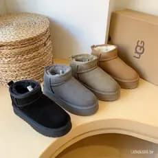 Botas de Neve Novo Estilo UGG Botas de Neve Femininas Fashionáveis com Sola Grossa Altura de 4cm